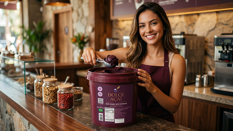 Vídeo com inteligência artificial produzido para Dolce Açaí